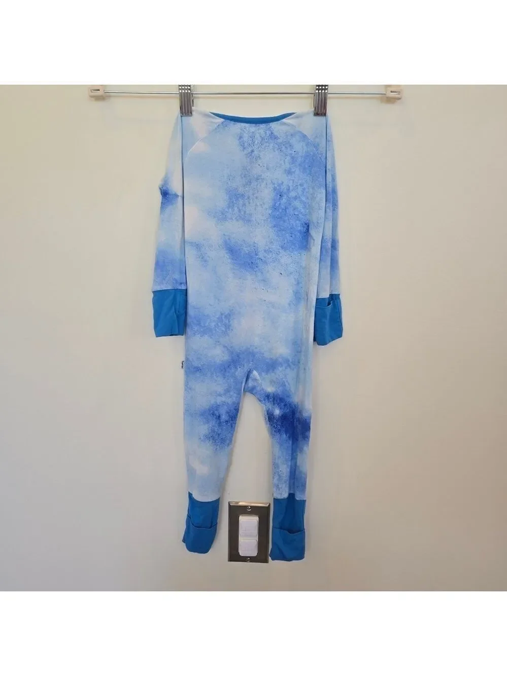 Little Sleepies Zippy Blue Watercolor Convertible Romper/Sleeper